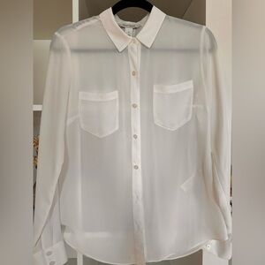 White House Black Market White Button Down Blouse